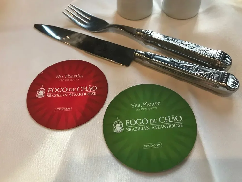 Fogo de Chao Brazilian Steakhouse Knife & Fork Set Stainless Steel Rare